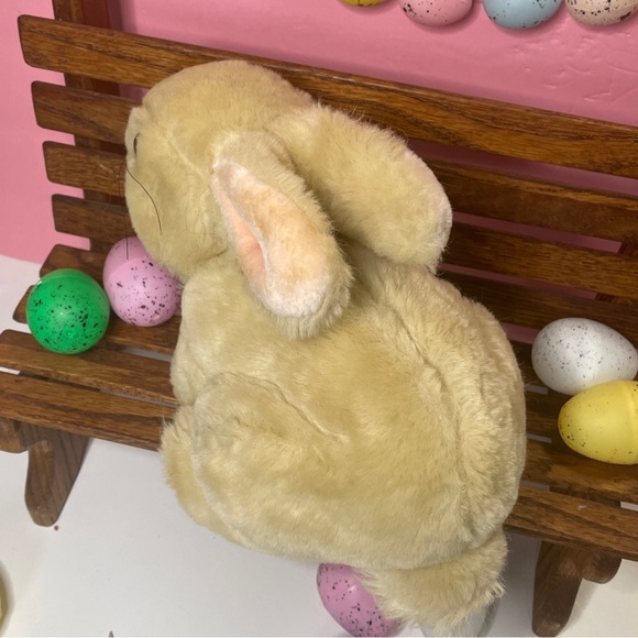 VTG Wallace Berrie cream tan pink Bunny Rabbit Plush Realistic 1982 HTF Y2K - Picture 6 of 6
